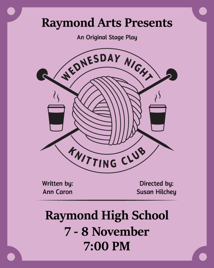 A Facebook ad promoting the play, Wednesday Night Knitting Club.