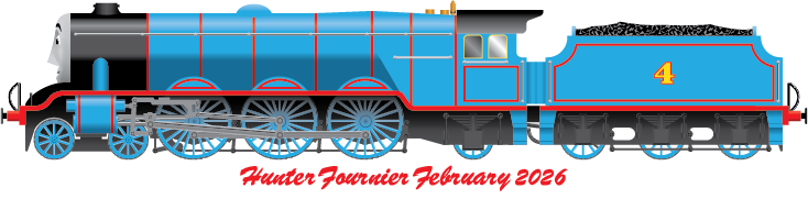 a side profile of a big blue steam engine